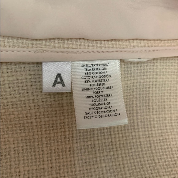 Ann Taylor Beige Frayed Hem Tweed Blazer Jacket - Picture 6 of 8